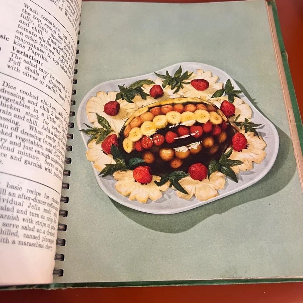 Vintage Watkins Salad Book Elaine Allen J.R. Watkins Co Spiral Bound Cookbook